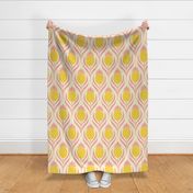 (L)  Tropical art deco welcome pineapples blush pink and yellow
