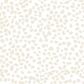 Medium Beige Spots on White / Dots / Animal Print