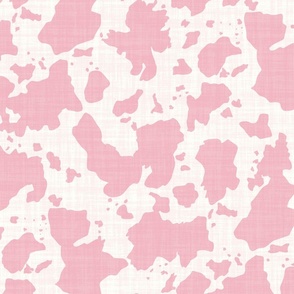 Cow Print in Pink on a Textured White Background