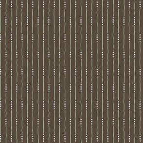 Sile Stripe: Sage Green & Brown Dotted Thin Stripe