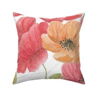 yellow and red watercolor poppy-jumbo- hand painted
