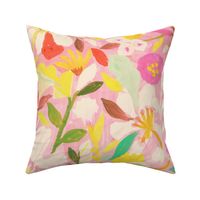 jumbo large abstract painterly flowers soft pink pastel summer