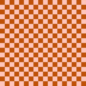 Checkerboard Pink and Sienna Orange