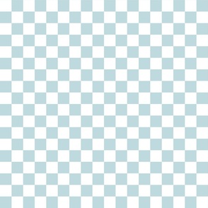 Checkerboard White and Dusty Blue