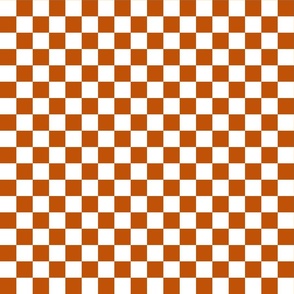 Checkerboard Sienna Orange and White