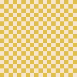 Checkerboard Mustard and Cream