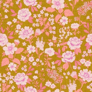 Stella Modern Vintage Floral golden pink LARGE