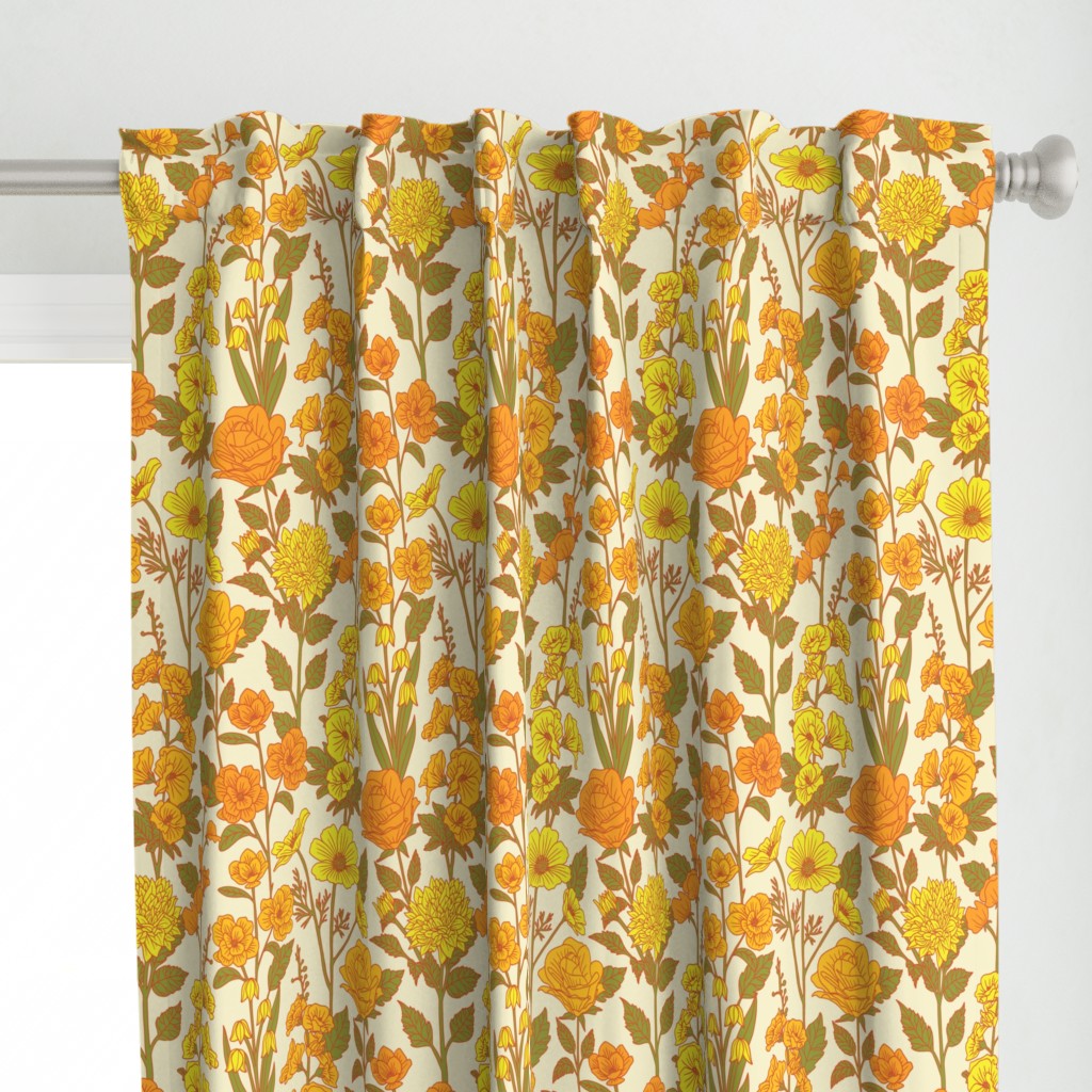 Yellow Vintage-Inspired 70s Floral Cottage Garden