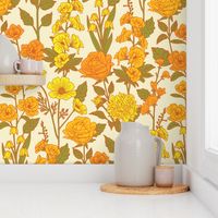 Yellow Vintage-Inspired 70s Floral Cottage Garden