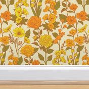 Yellow Vintage-Inspired 70s Floral Cottage Garden