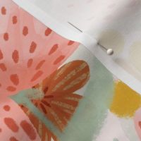 scattered watercolor flowers - big scale
