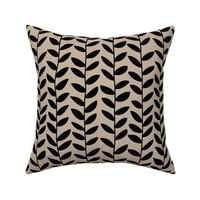 Bold Lines & Vines Stripes in Black and Beige