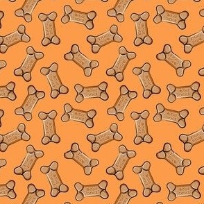 (small scale) dog bones - dog treats - orange - C23
