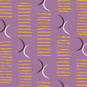 DOUBLE MOON STRIPE IN NONBINARY SUNFLOWER, LAVENDER, BLACK AND WHITE (LARGE) B23025R01A