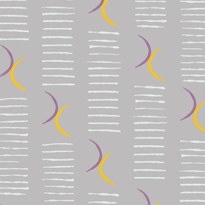 DOUBLE MOON STRIPE IN NONBINARY SUNFLOWER, LAVENDER, BLACK AND WHITE (LARGE) B23025R01B