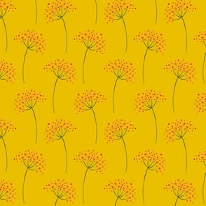 Wildflower Waves - Mustard Yellow - Medium Scale