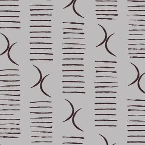 DOUBLE MOON BARCODE STRIPE IN BLACK AND GRAY (LARGE) B23025R02C