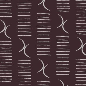 DOUBLE MOON BARCODE STRIPE IN BLACK AND GRAY (LARGE) B23025R02D