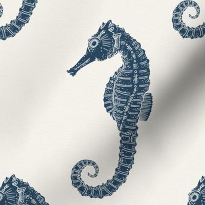 Meduim Scale - Navy Blue Herd of Seahorses 