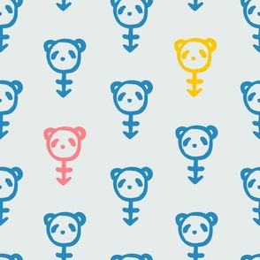 PANSEXUAL PANDA HALF DROP IN PINK, YELLOW, AND BLUE ON WHITE (LARGE)_B23026R02E