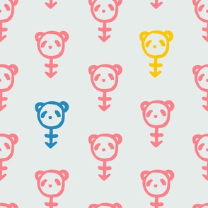 PANSEXUAL PANDA HALF DROP IN PINK, YELLOW, AND BLUE ON WHITE (LARGE)_B23026R02F