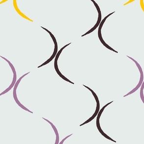 QUEER DOUBLE MOONS IN NONBINARY PURPLE, BLACK AND YELLOW ON WHITE (LARGE) B23028R02C