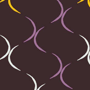 QUEER DOUBLE MOONS IN NONBINARY PURPLE, WHITE AND YELLOW ON BLACK (LARGE) B23028R02D