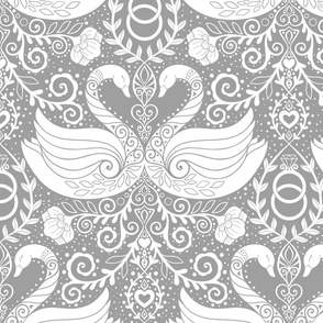 Swans love silver wedding motifs