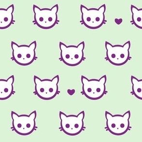 Kitty Faces in Light Green