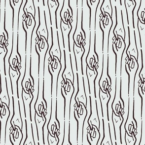 DIAGONAL CLASPED HANDS STRIPE IN BLACK ON WHITE (LARGE)_B23030R02B