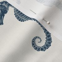 Small Scale - Navy Blue Herd of Sea Horses