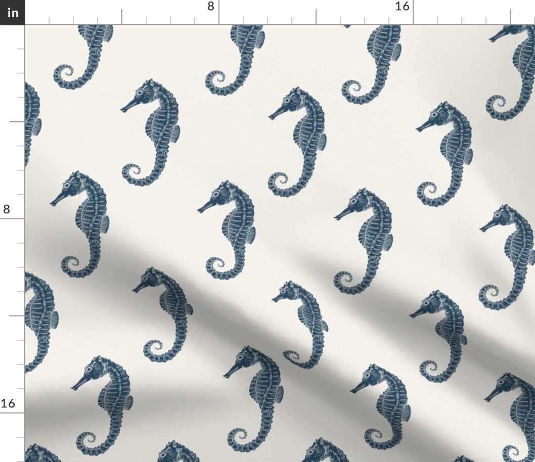 Small Scale - Navy Blue Herd of Sea Horses
