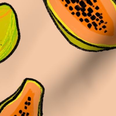 Large / Papaya on Dark Peach