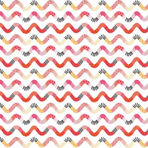 cute and colorful little wavy lines on white - small scale