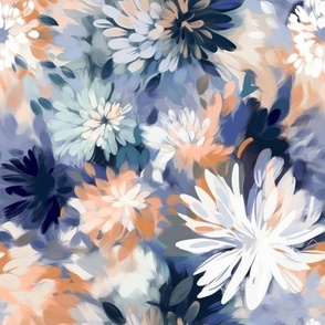 navy floral abstract 