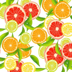 Tropical Citrus Fruit Repeating Pattern