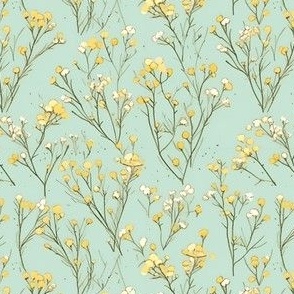 goldenrod on pale turquoise