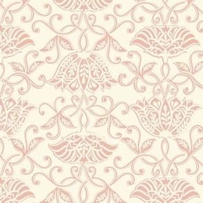 (small) Spice Serenade Boho Pinks / Blush Pink On Cream / Two-directional Floral / see more in Boho Pinks collection