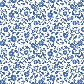 indigo blue flowers on a white background - small scale