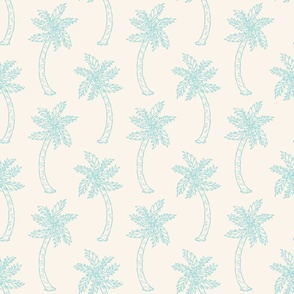 Minimalist Palm Trees {Aqua // Off White} Coastal Boho Summer, Large Scale