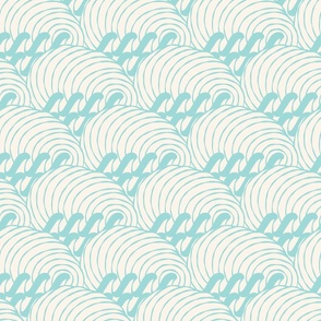 Ocean Wave Crest {Aqua Blue // Off White} Minimal Surf Waves, Large Scale Mermaidcore