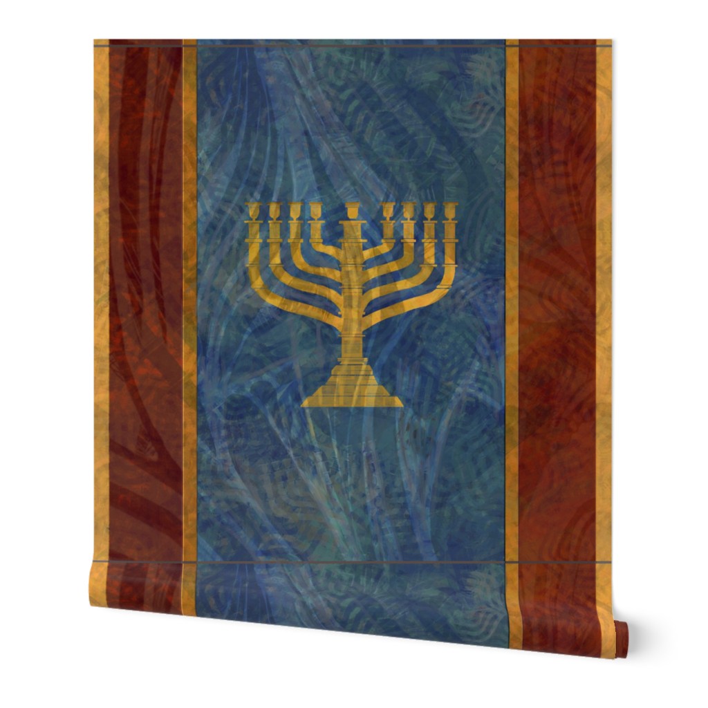 Menorah Stand Large - 9 - gold blue large