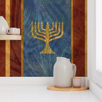 Menorah Stand Large - 9 - gold blue large