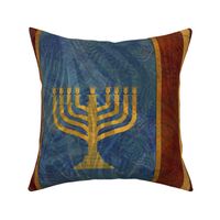 Menorah Stand Large - 9 - gold blue large