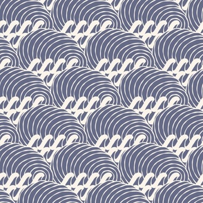 Ocean Wave Crest {Off White // Heron Blue} Minimalist Surf Waves, Large Scale Mermaidcore