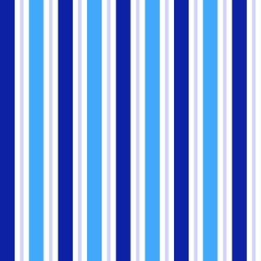Fresh Blueberry Blue and White 1 Inch Stripe No. 3