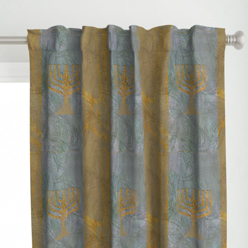 Menorah Panels- Abstract Large Blue Gold