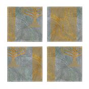 Menorah Panels- Abstract Large Blue Gold