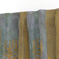 Menorah Panels- Abstract Large Blue Gold