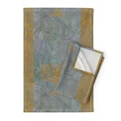 Menorah Panels- Abstract Large Blue Gold